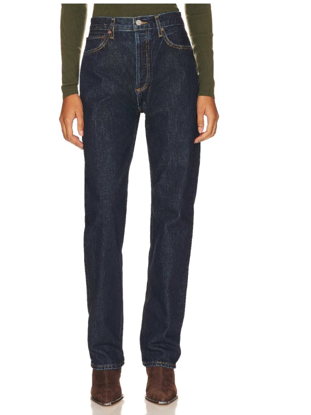 AGOLDE | 90s Pinch Waist High Rise Straight Jeans in Polished Sz 28